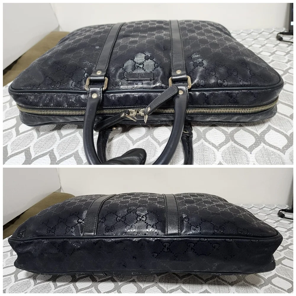 Gucci GG Imprimé Briefcase/Laptop Bag Navy Blue